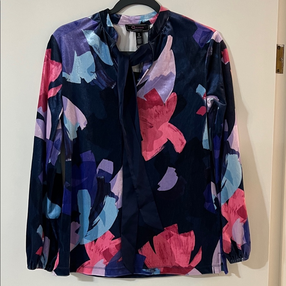Christian Siriano Multicolor Abstract Blouse